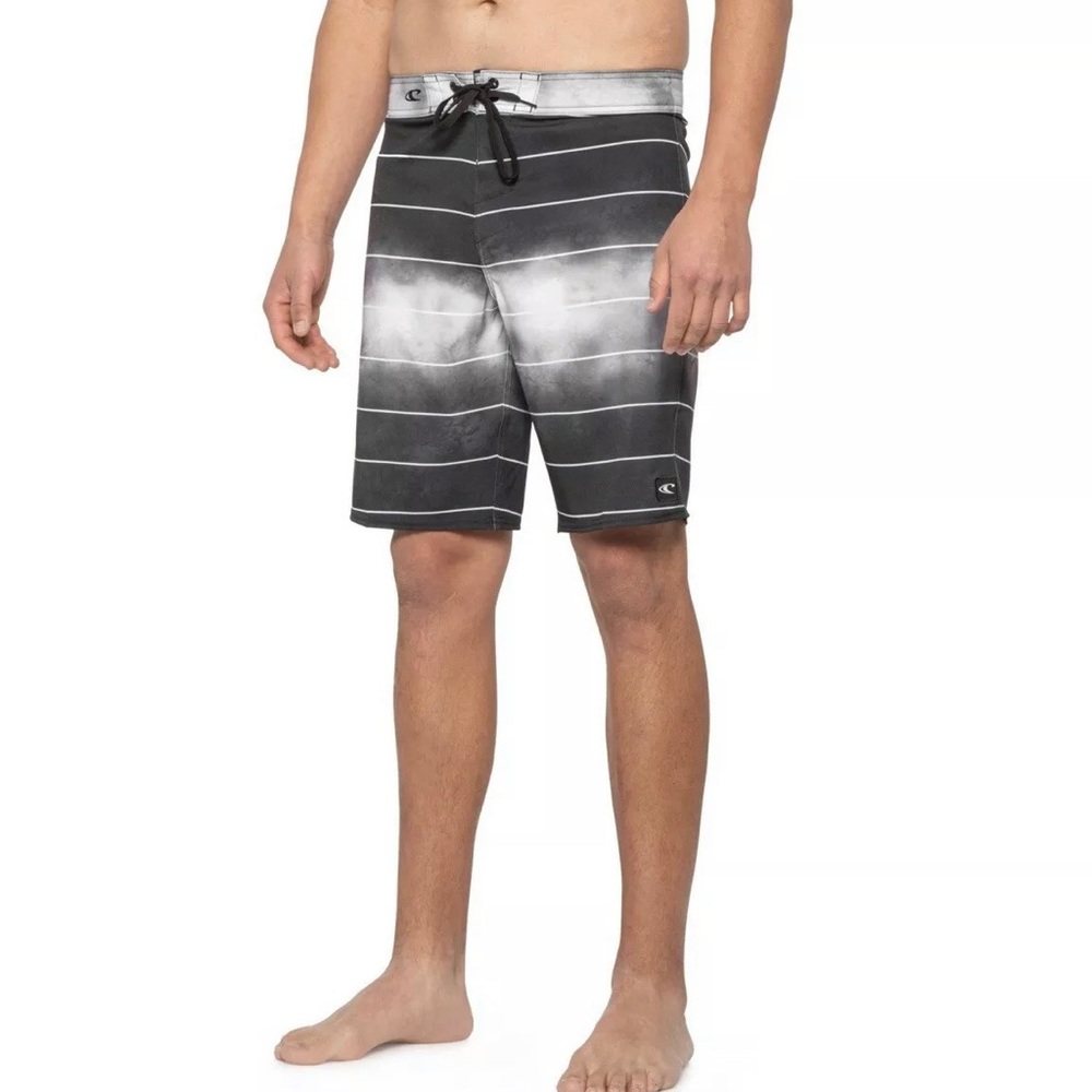 O'Neill Corban Gray Fog Stripe Board shorts 36